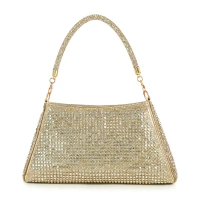 Dazzling Rhinestone Gold Handbag