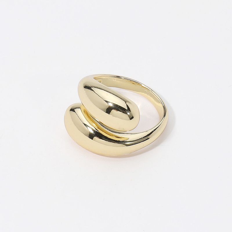 Gold Tone Chunky Metal Teardrop Tip Ring