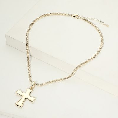 14K Gold Plated Cross Pendant Necklace