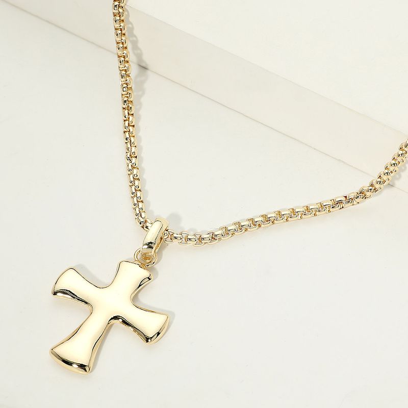 14K Gold Plated Cross Pendant Necklace
