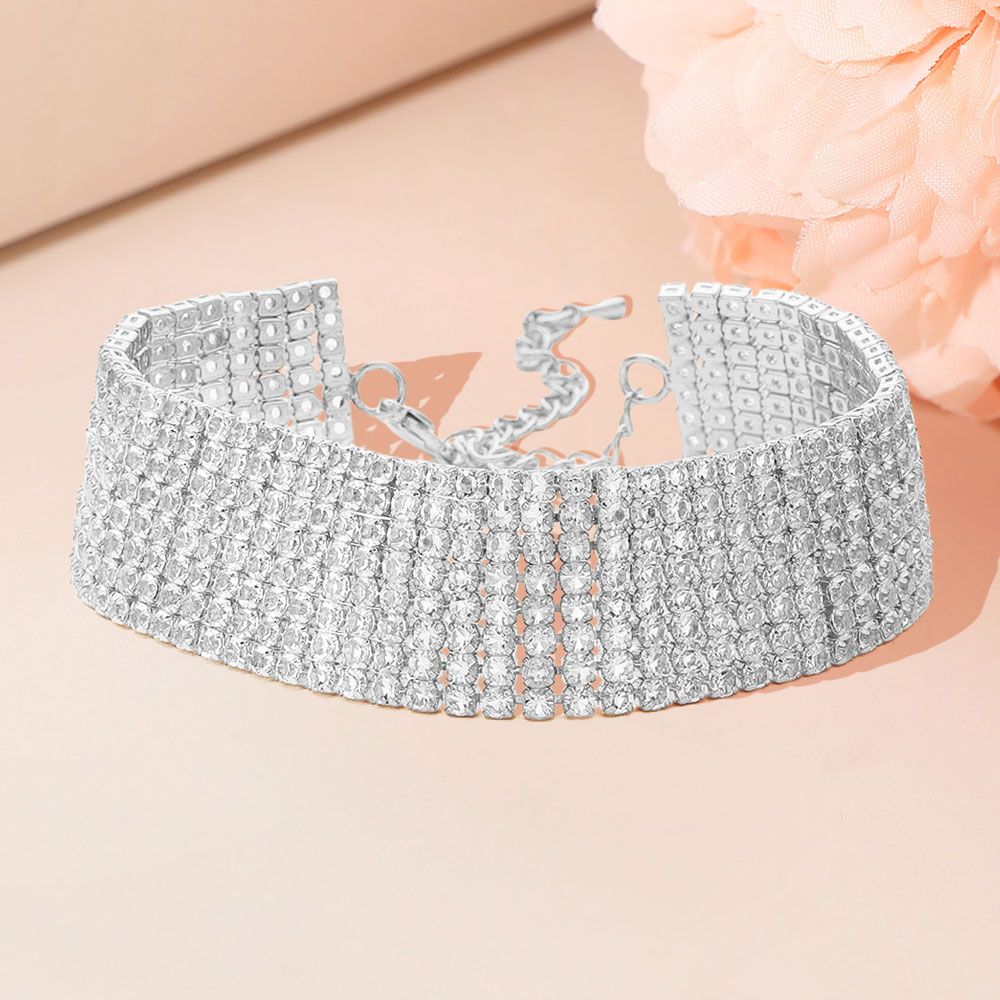 8 Rows Pave CZ Tennis Evening Bracelet 8 Rows Pave CZ Tennis Evening Bracelet