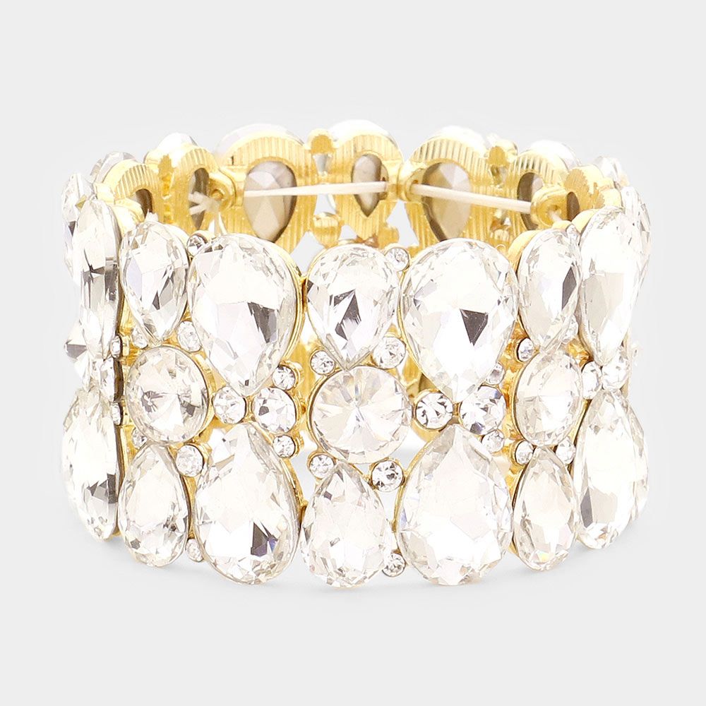 Teardrop Crystal Stretch Evening Bracelet Teardrop Crystal Stretch Evening Bracelet