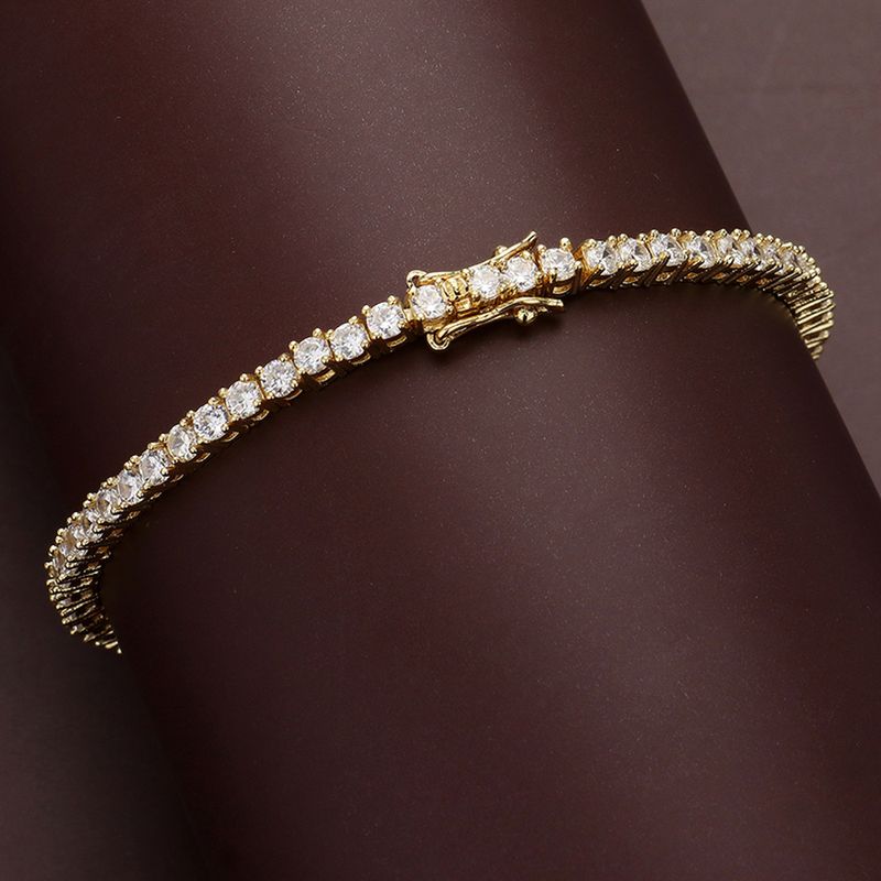 Gold/Clear Cubic Zirconia Cushion Tennis Bracelet