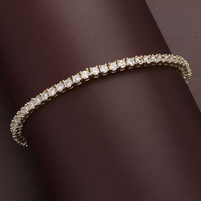 Gold/Clear Cubic Zirconia Cushion Tennis Bracelet Gold/Clear Cubic Zirconia Cushion Tennis Bracelet