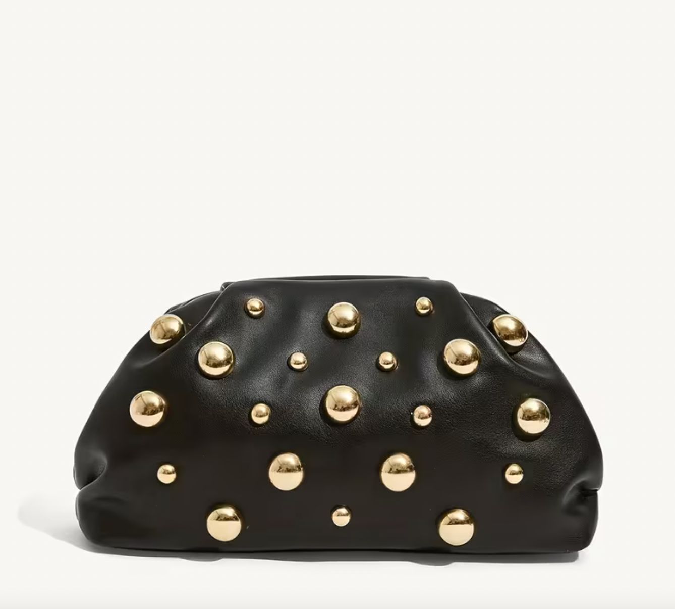 Soft Black Vegan Leather Gold Stud Handbag Soft Black Vegan Leather Gold Stud Handbag