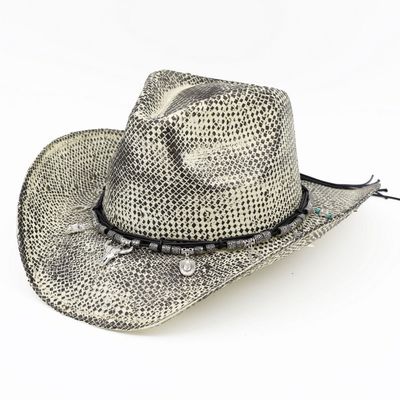 Handmade Vintage Steer Head Western Straw Cowboy Hat