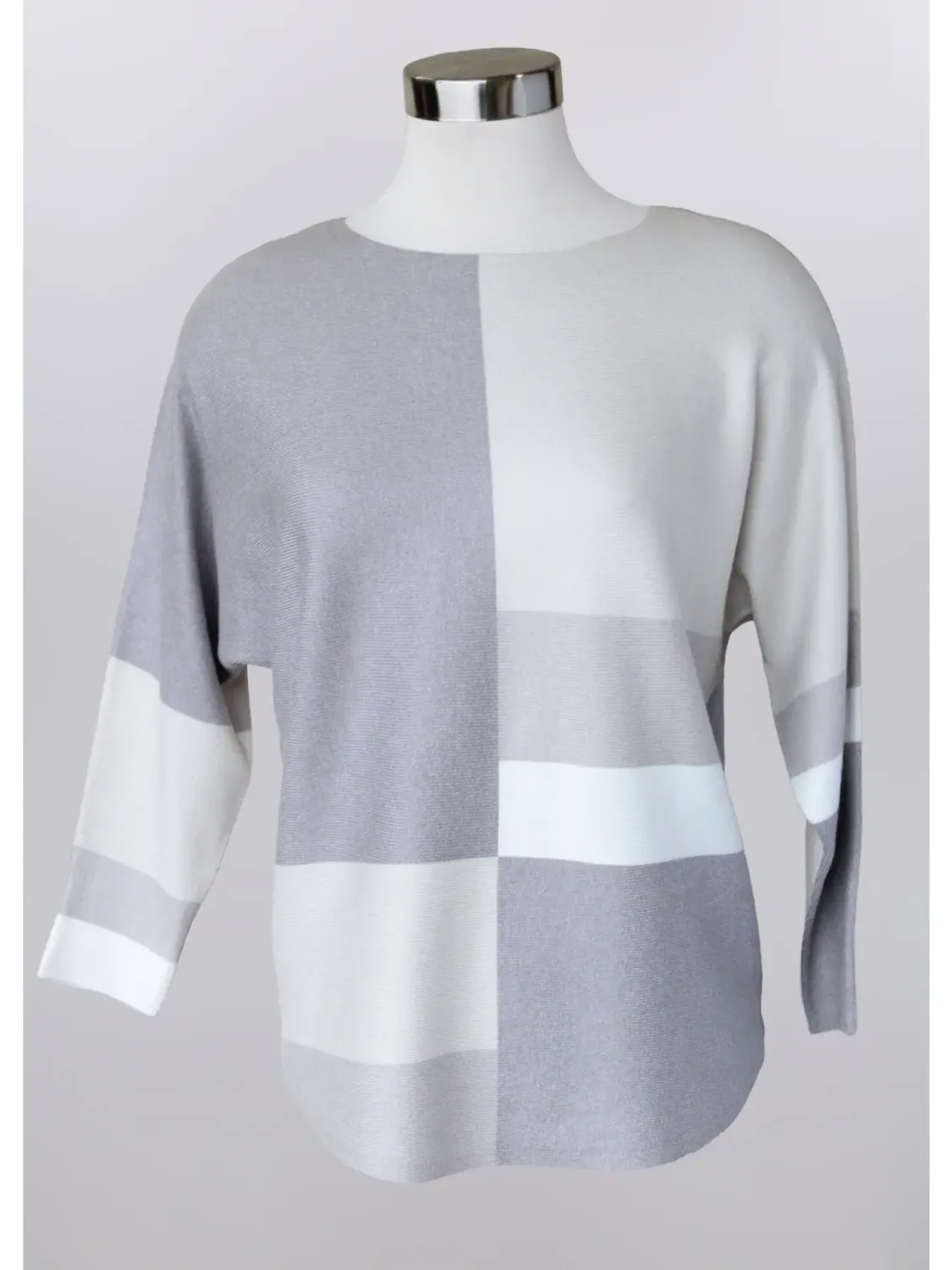 Cream/Beige/Grey Super Soft Color Block Sweater Cream/Beige/Grey Super Soft Color Block Sweater