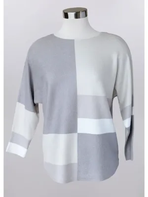 Cream/Beige/Grey Super Soft Color Block Sweater