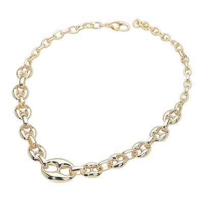 Designer Look 14K Gold Plated Mariner Link Chain Necklace