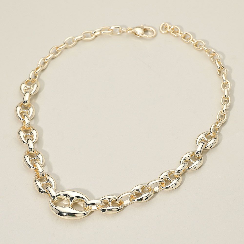 Designer Look 14K Gold Plated Mariner Link Chain Necklace