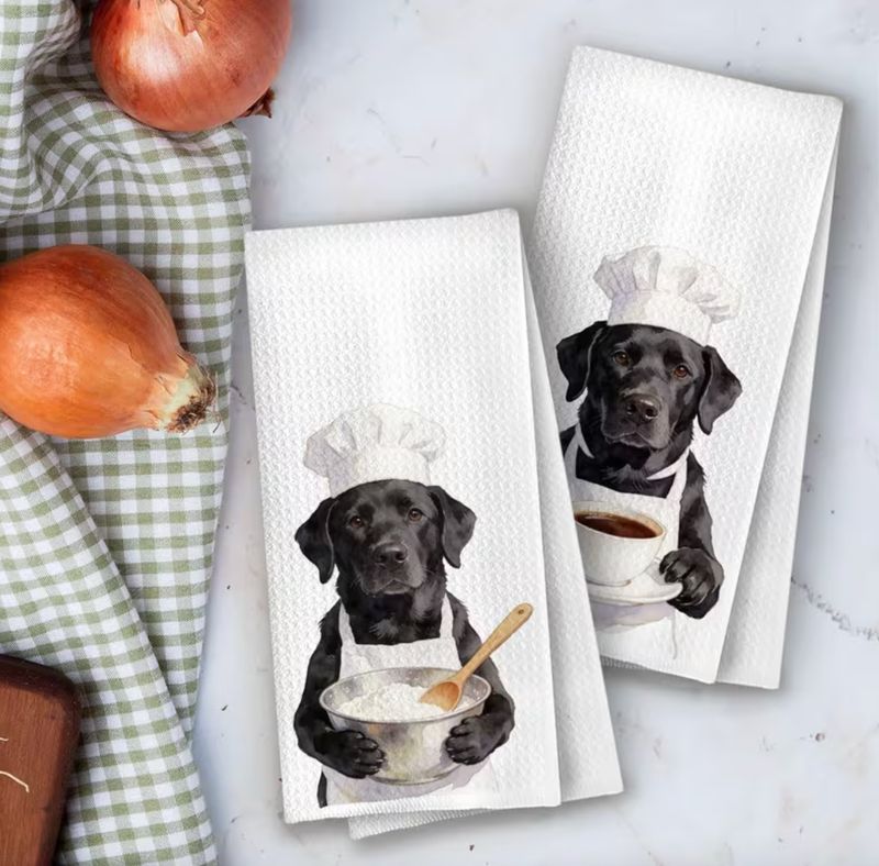 Set of 2 Labrador Retriever Microfiber Kitchen Towels Set of 2 Labrador Retriever Microfiber Kitchen Towels
