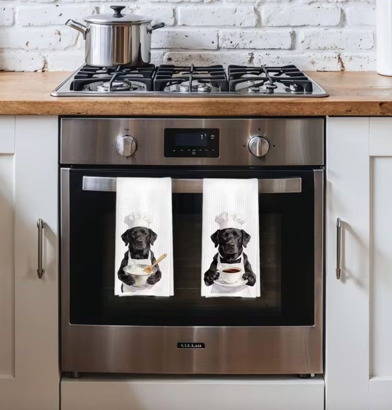 Set of 2 Labrador Retriever Microfiber Kitchen Towels