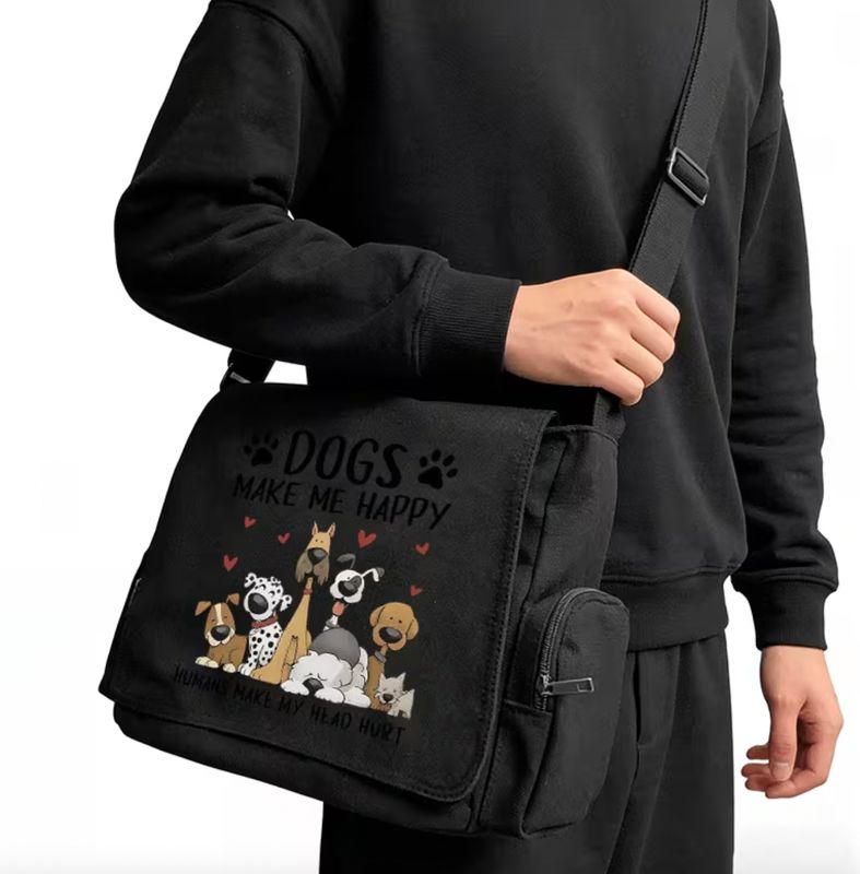 Black Dog-Themed Tote & Crossbody Bag Black Dog-Themed Tote & Crossbody Bag