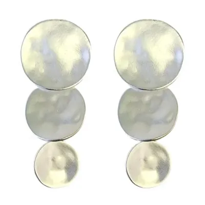 Handmade Graduated Disc Statement Earrings