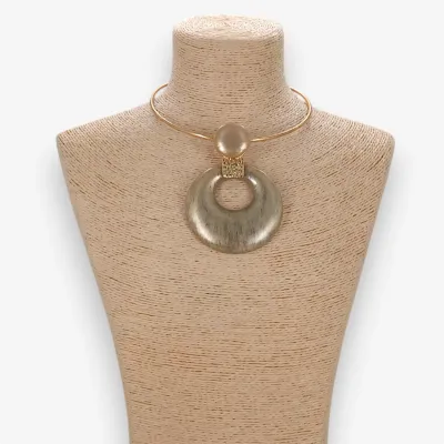 Gold Pendant Collar Statement Necklace