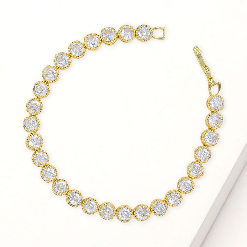Stunning Round Cut CZ Stone Tennis Bracelet