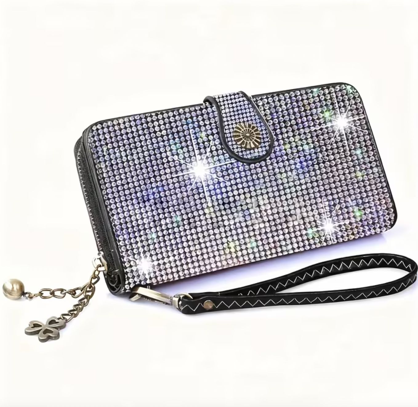 Spacious Sparkling Bling Wristlet Clutch Spacious Sparkling Bling Wristlet Clutch