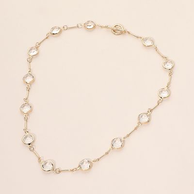 Round Stone Link Toggle Necklace Round Stone Link Toggle Necklace