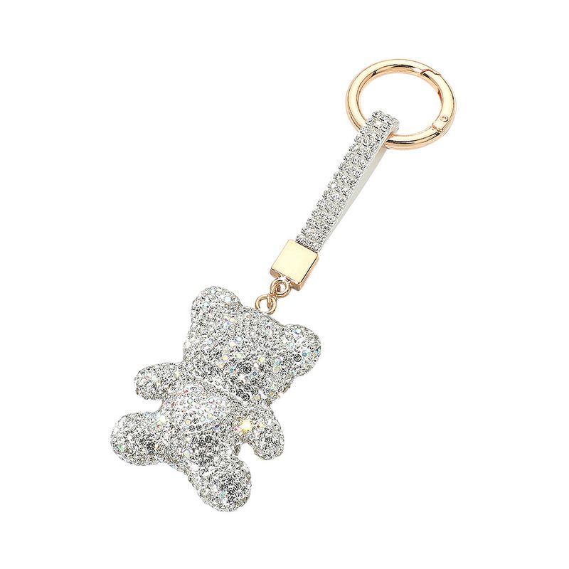 Bling Studded Heart Teddy Bear Keychain Bag Charm