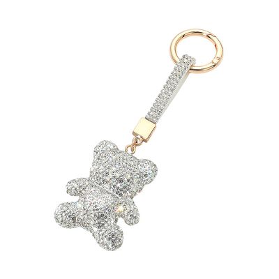 Bling Studded Heart Teddy Bear Keychain Bag Charm