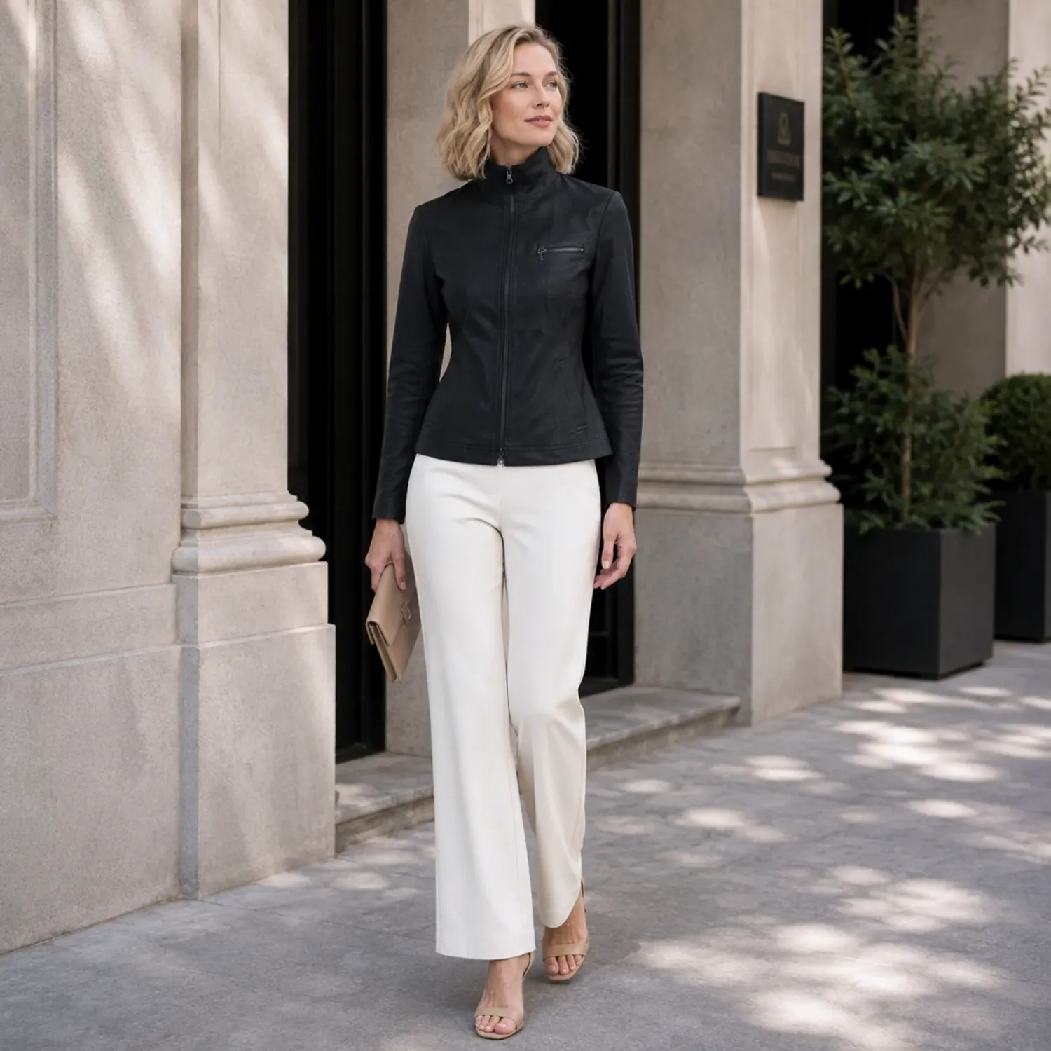 Black Liquid Leather™ Tailored Sport Zip Jacket Black Liquid Leather™ Tailored Sport Zip Jacket