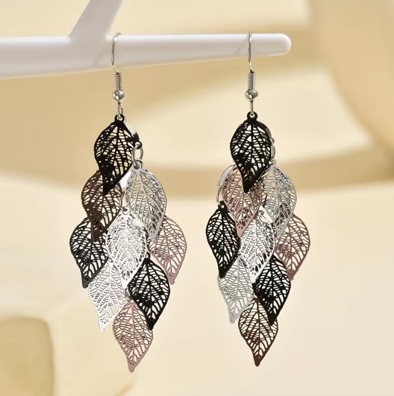 Multi Colore Leaf  Dangle Earrings