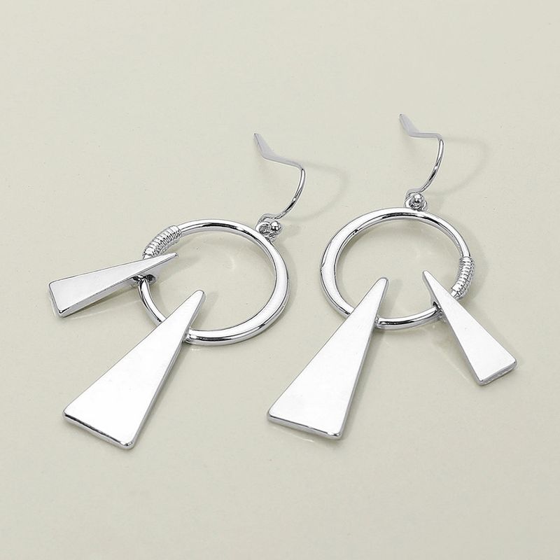 Geometric Metal Circle Triangle Drop Dangle Earrings Geometric Metal Circle Triangle Drop Dangle Earrings