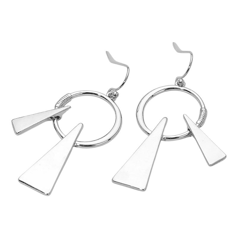 Geometric Metal Circle Triangle Drop Dangle Earrings