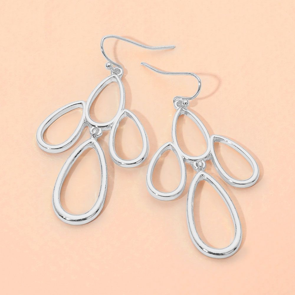 Geometric Open Multi Teardrop Dangle Earrings