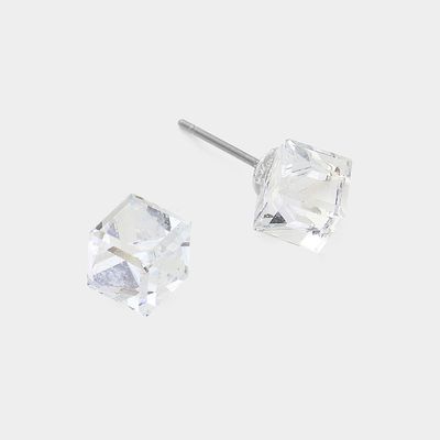 Genuine Crystal Cube Stud Earrings Genuine Crystal Cube Stud Earrings