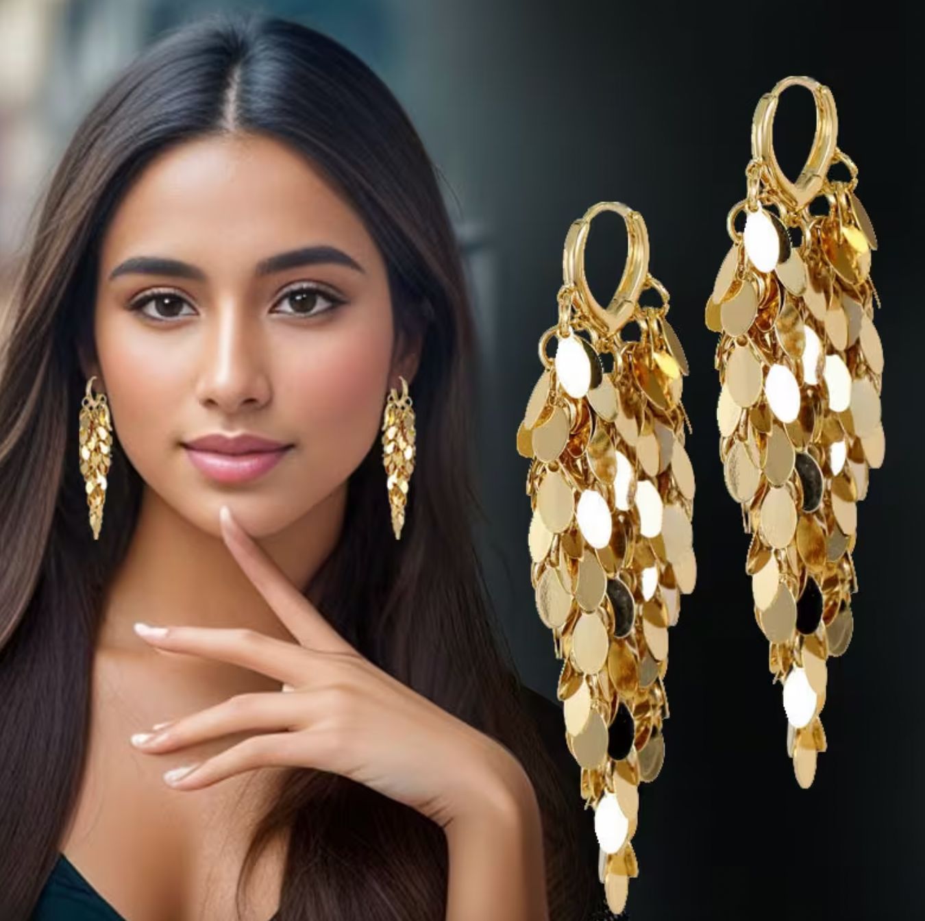 Light-Weight Metallic Leaf Statement Earrings Light-Weight Metallic Leaf Statement Earrings