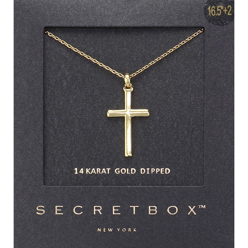 14K Gold Dipped Cross Pendant Necklace