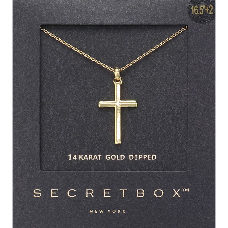 14K Gold Dipped Cross Pendant Necklace