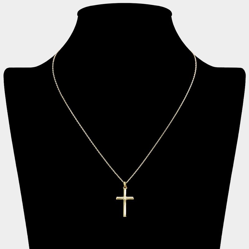 14K Gold Dipped Cross Pendant Necklace