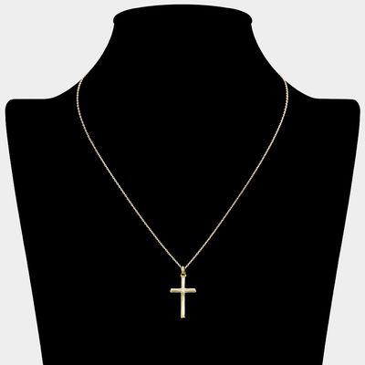 14K Gold Dipped Cross Pendant Necklace