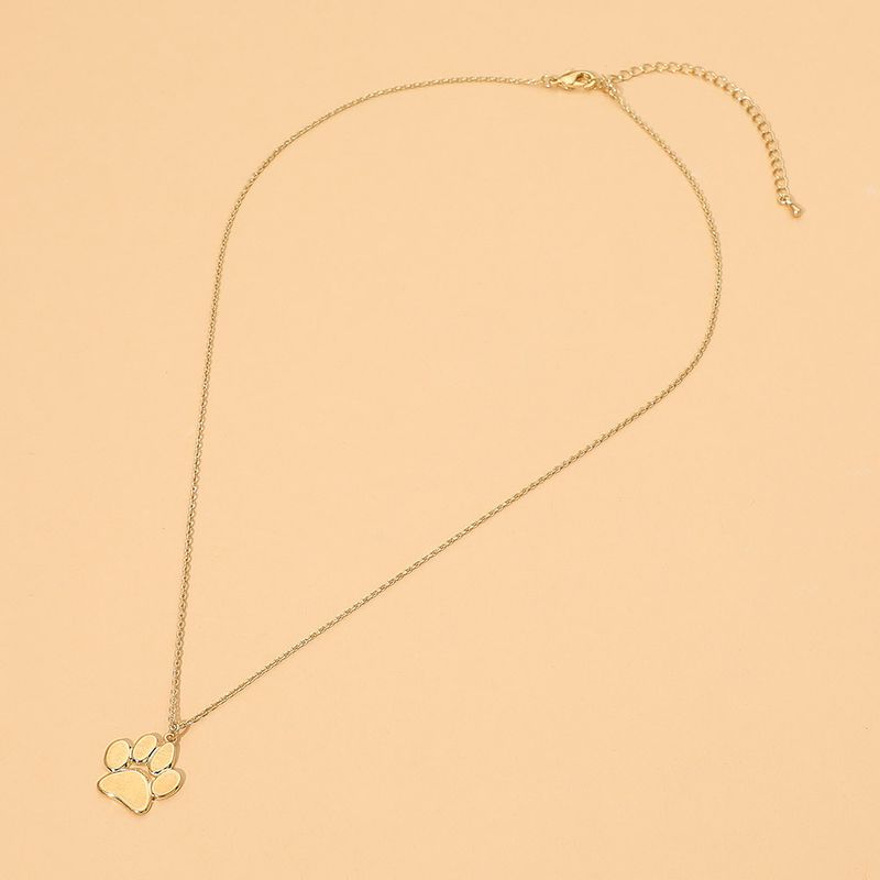 18K Gold Dipped Paw Print Pendant Necklace