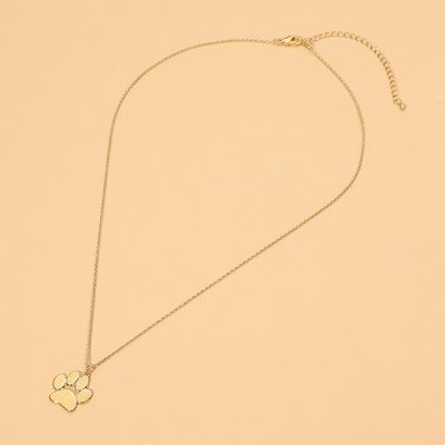 18K Gold Dipped Paw Print Pendant Necklace