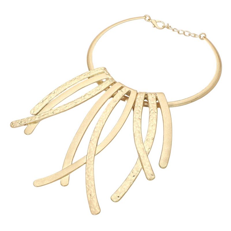 Abstract Metal Fringe Statement Collar Necklace