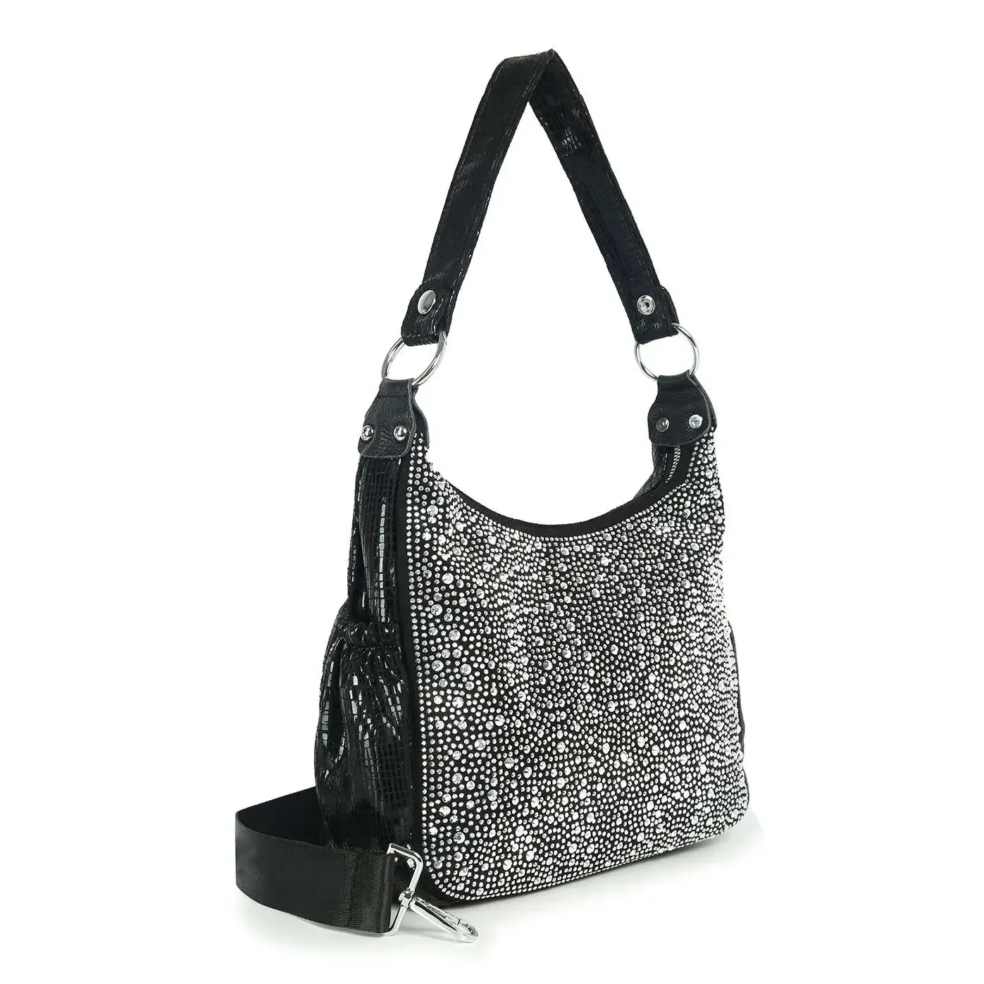 Black Dazzling Rhinestone Hobo Handbag Black Dazzling Rhinestone Hobo Handbag