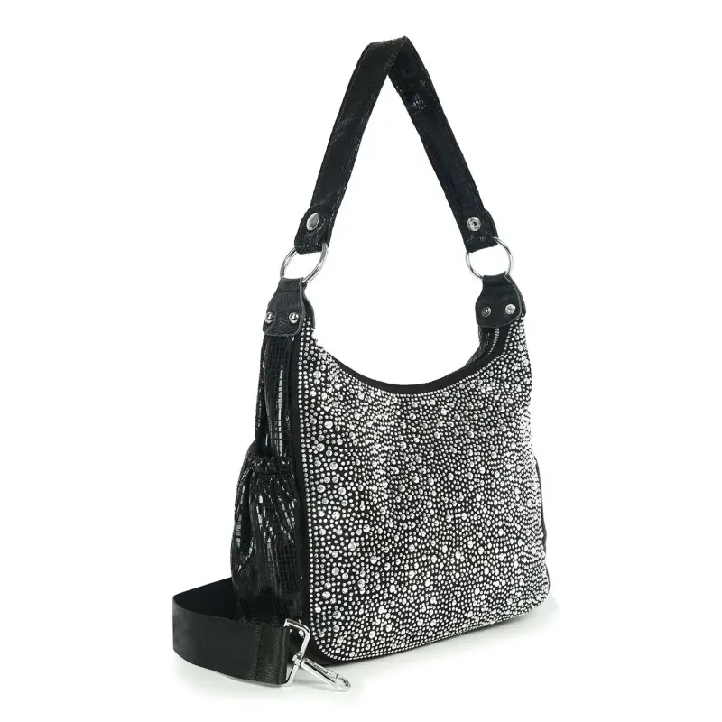 Black Dazzling Rhinestone Hobo Handbag Black Dazzling Rhinestone Hobo Handbag
