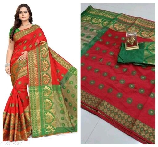 Attractive Banarasi Cotton slik women share