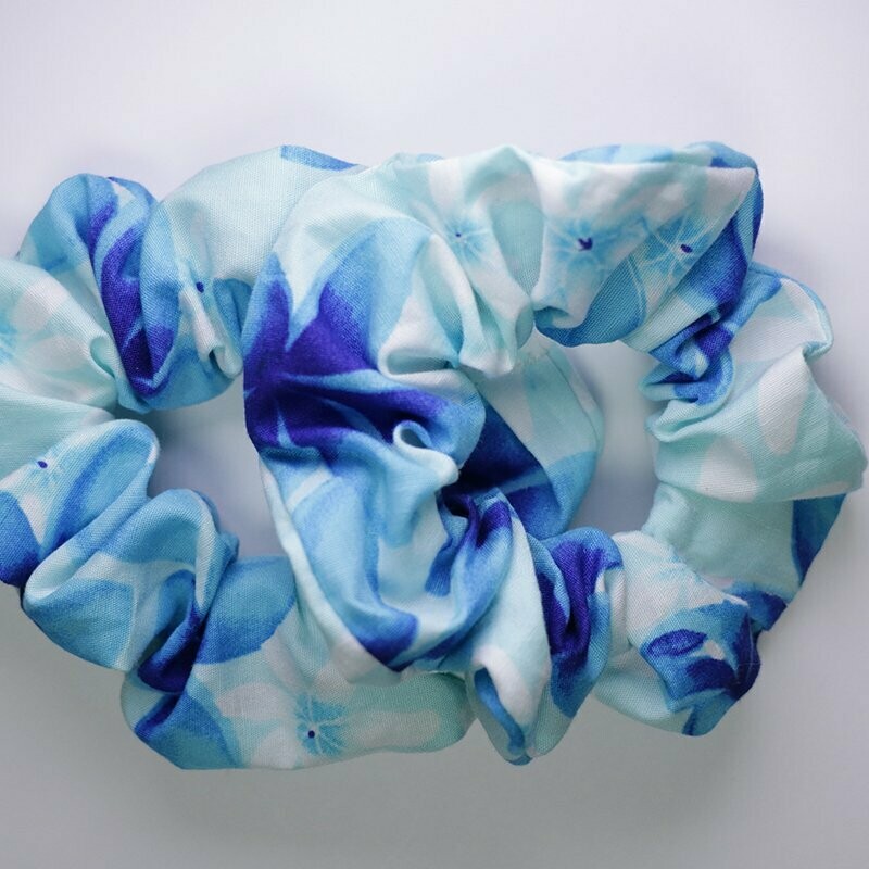 Blue Hibiscus Scrunchie