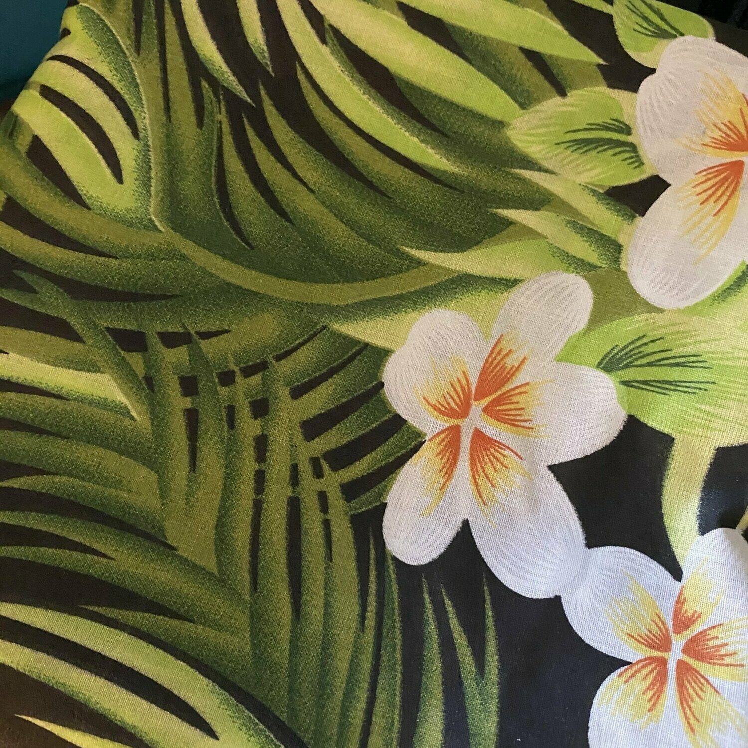 Black Palm Leaf & Plumeria Mask