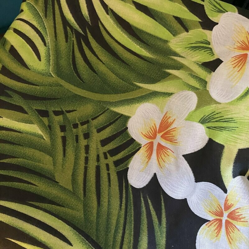 Black Palm Leaf & Plumeria Mask