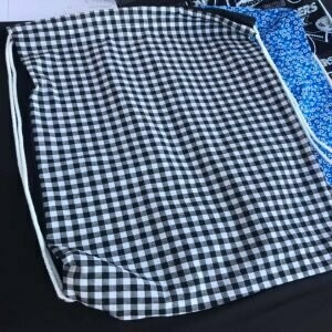Gingham Drawstring Backpack