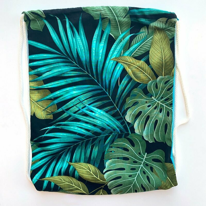 Black Palm Leaves Backpack