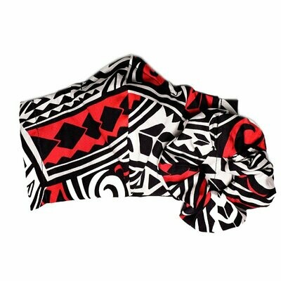 Black and Red Hawaiian Tribal Print Mask