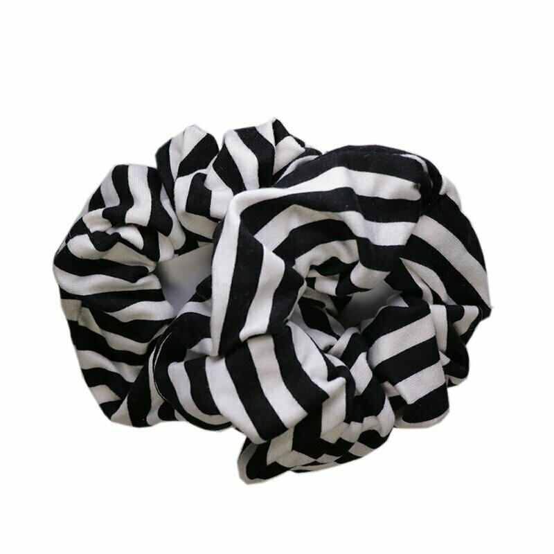Black and White Stripes Scrunchie