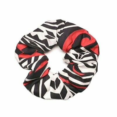 Black and Red Hawaiian Tribal Print Scrunchie