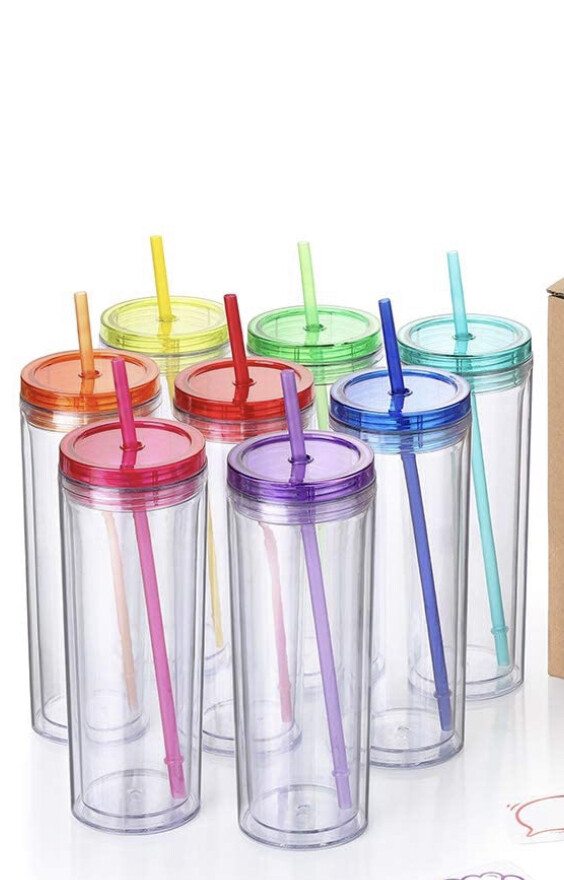 Custom 18oz Skinny Tumbler w/ Straw